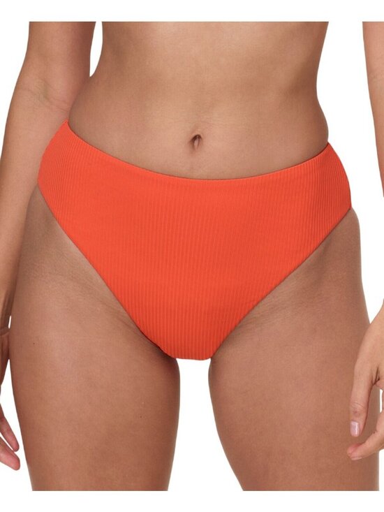 Andie Other - NWT Andie Ribbed 90s High Waist Bikini Bottom AB488 Vermillion Orange M